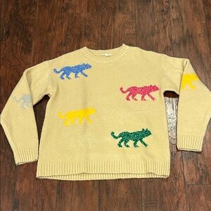 JODIFL Beige Cat Sweater small